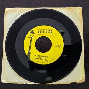Pentagons To Be Loved 45 RPM Vinyl Lost-Nite Records Doo Wop Down At The Beach
